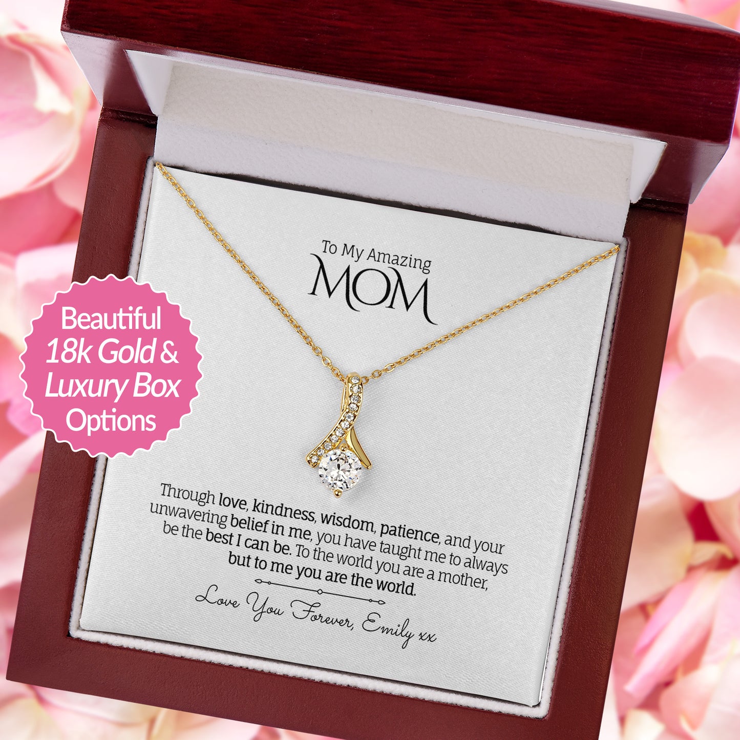 To My Amazing MOM - Personalized - Alluring Beauty Necklace