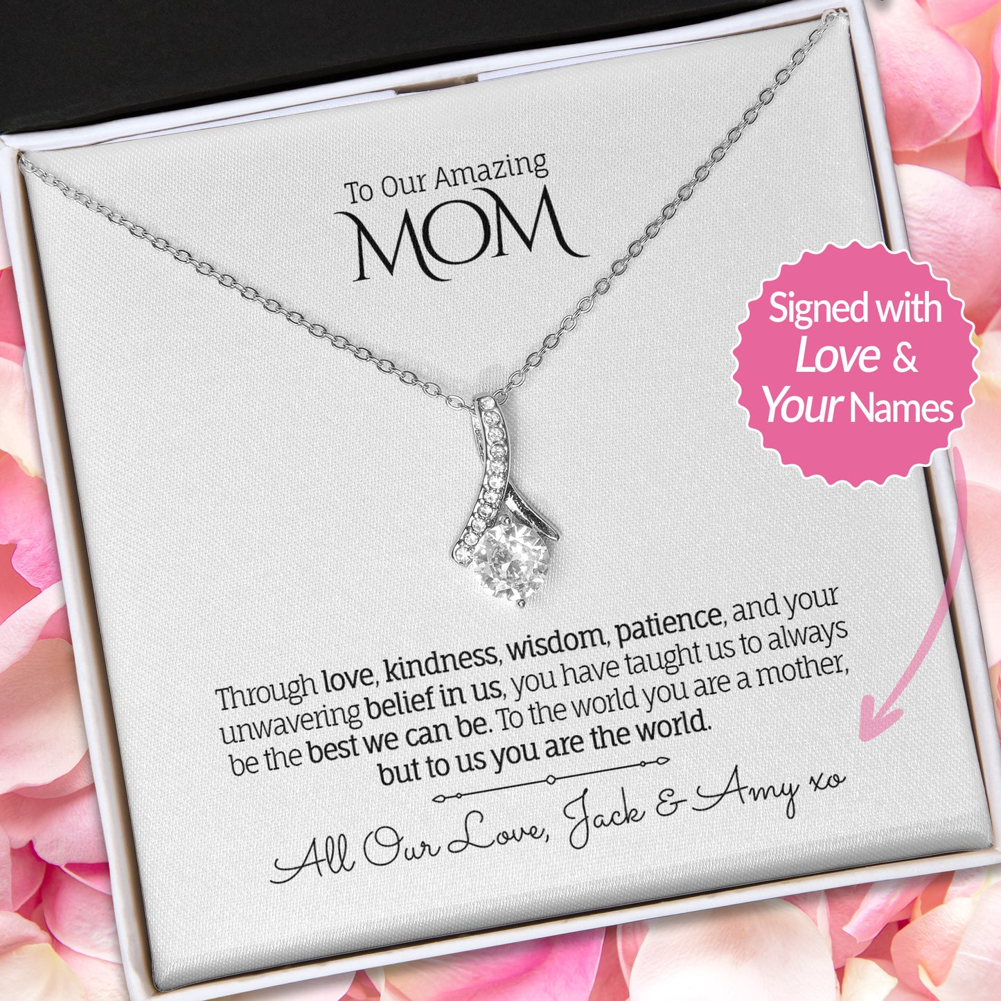 To Our Amazing MOM - Personalized - Alluring Beauty Necklace