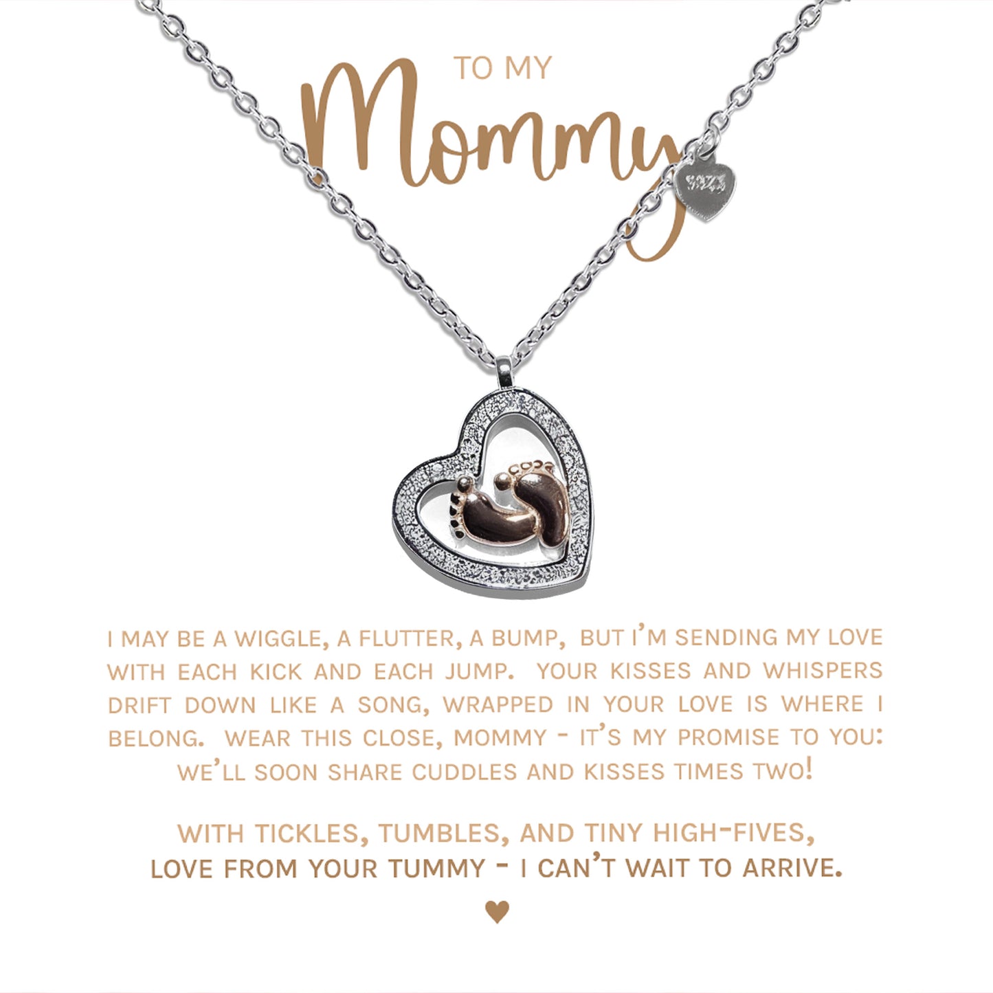 Mommy To Be - Baby Feet Heart Necklace