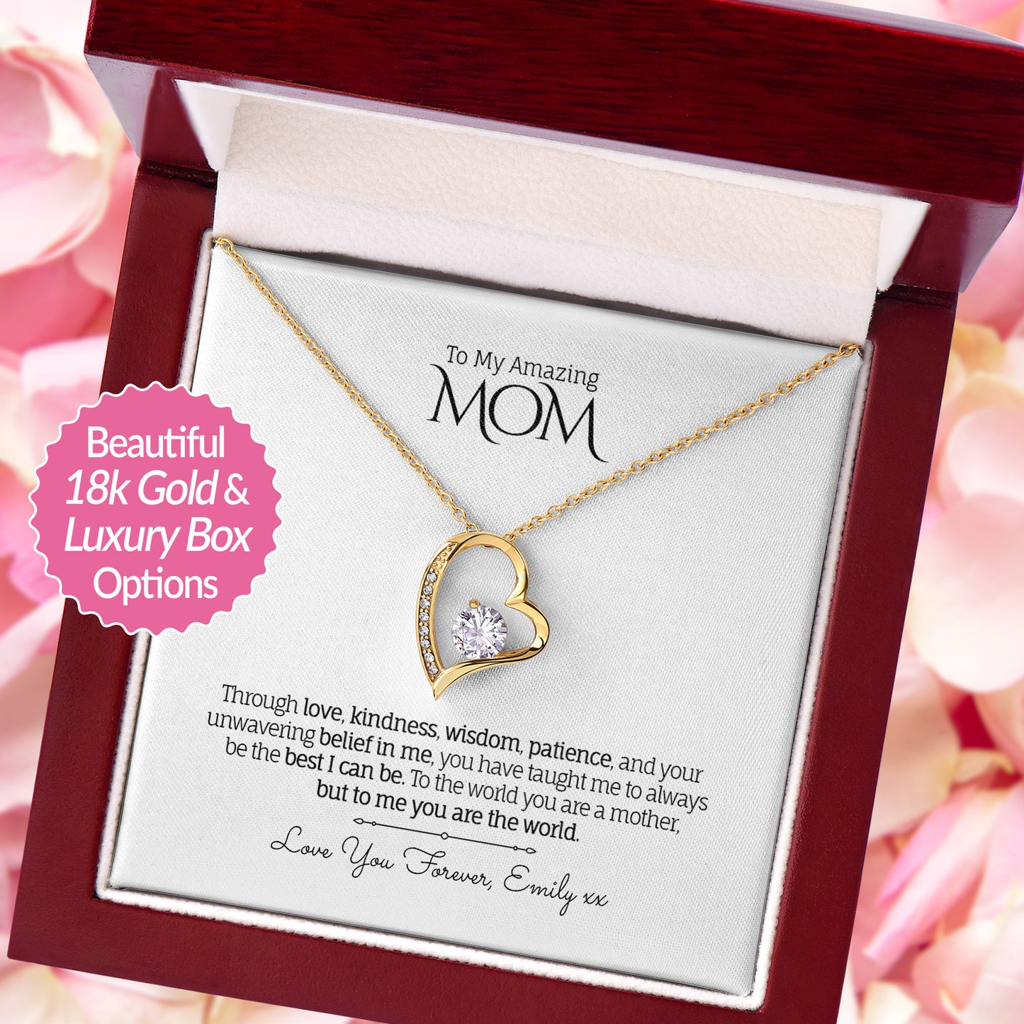 To My Amazing MOM - Personalized - Forever Love Necklace