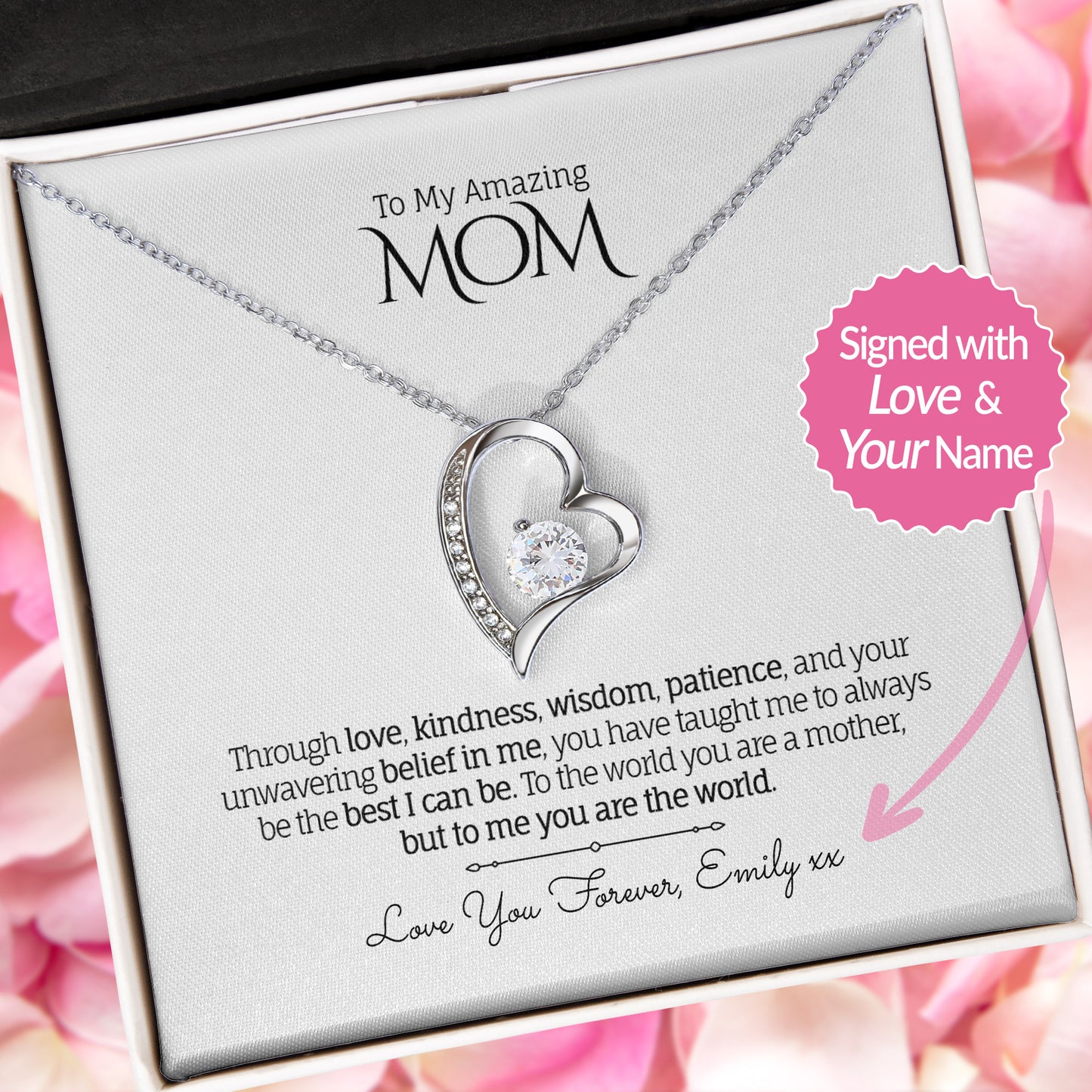 To My Amazing MOM - Personalized - Forever Love Necklace