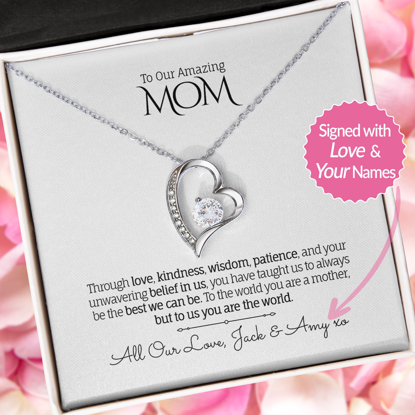 To Our Amazing MOM - Personalized - Forever Love Necklace