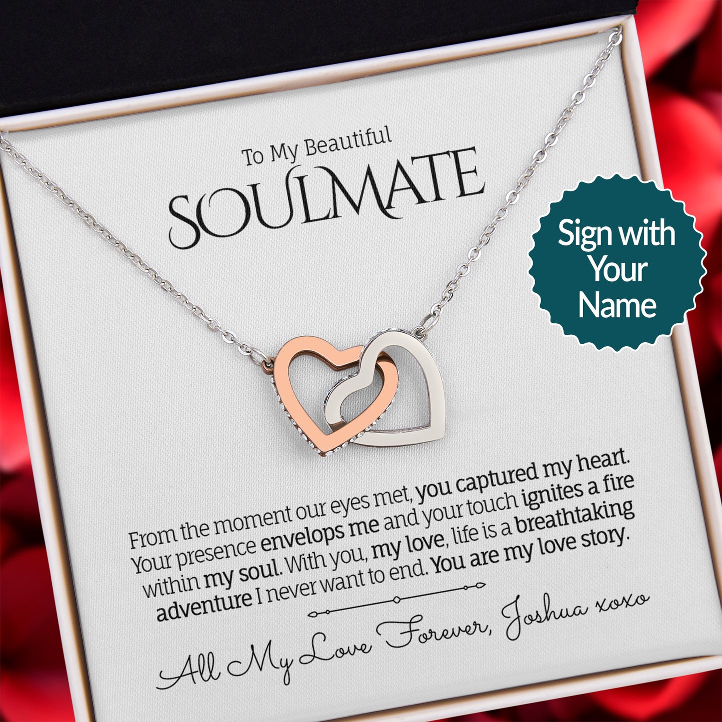 My Beautiful SOULMATE - Interlocking Hearts Necklace