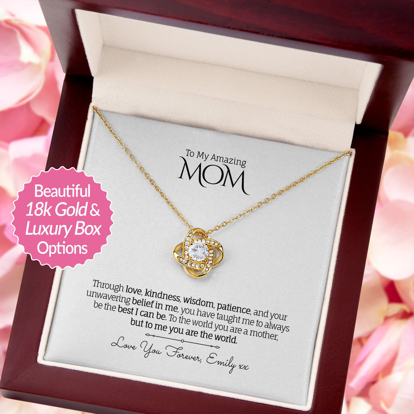 To My Amazing MOM - Personalized - Love Knot Necklace