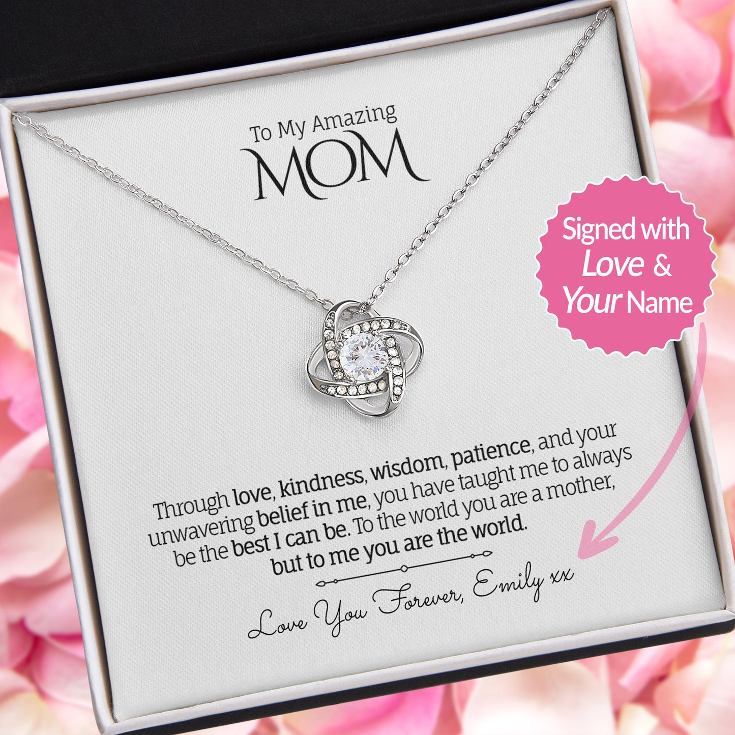 To My Amazing MOM - Personalized - Love Knot Necklace