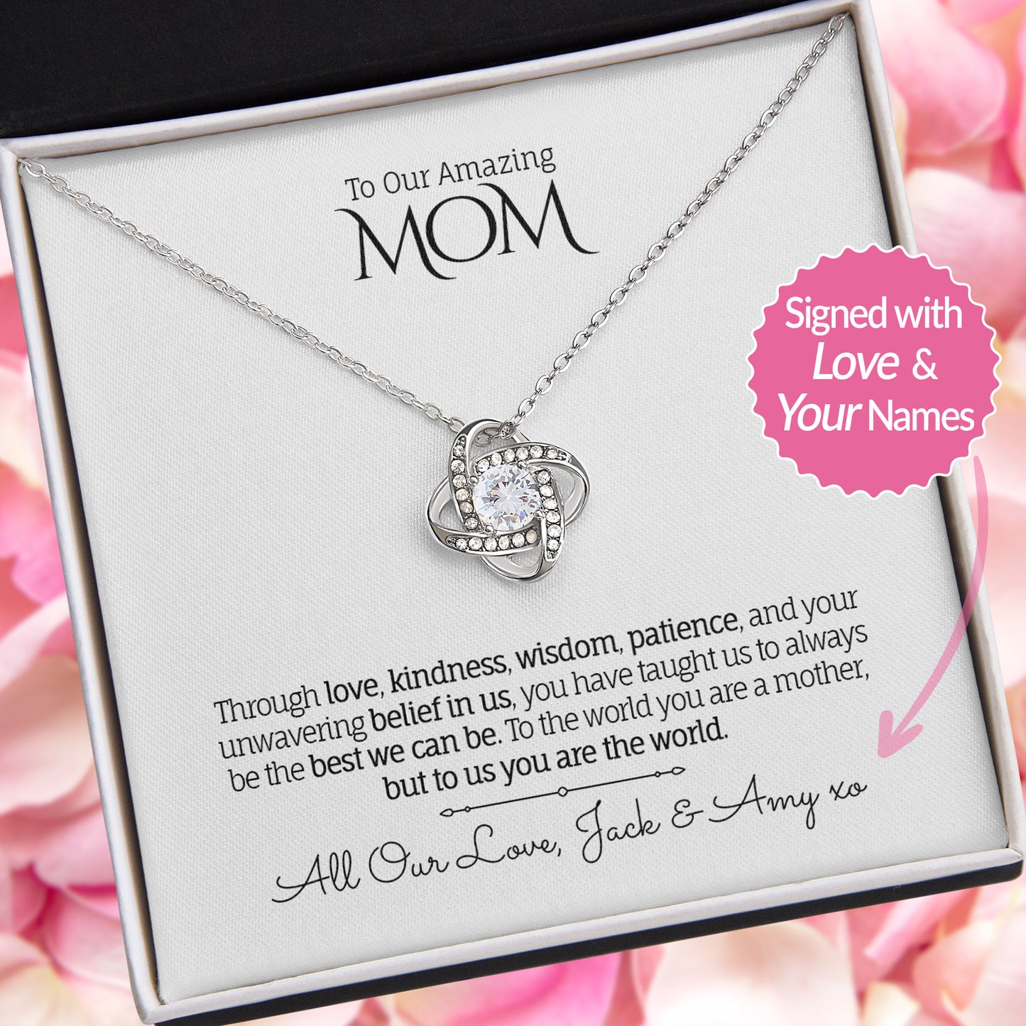 To Our Amazing MOM - Personalized - Love Knot Necklace