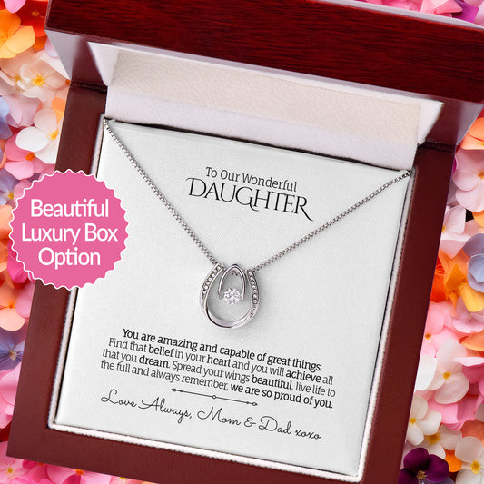 My/Our Wonderful DAUGHTER - Lucky in Love Necklace