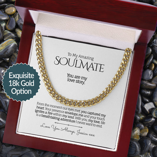 My Amazing SOULMATE - Cuban Chain Necklace, Luxury Box