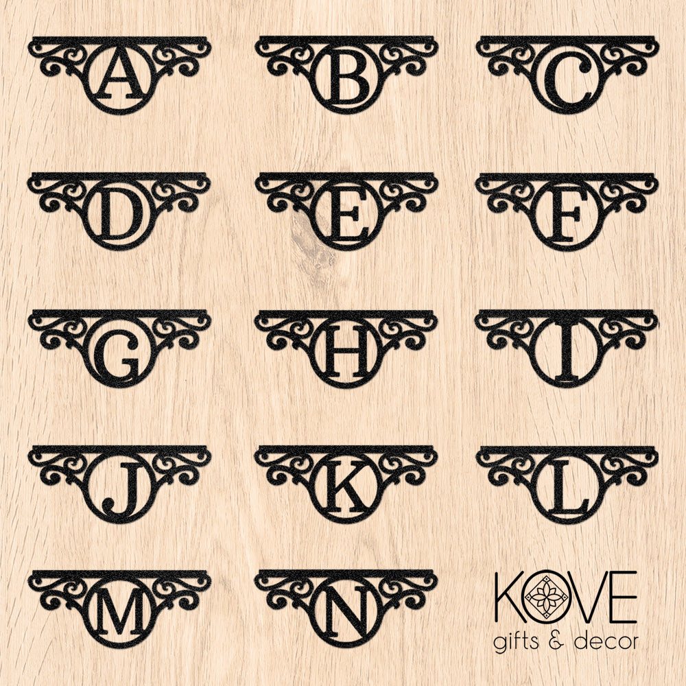 Sophisticated Monogram Number Metal Address Sign Design Sheet - A to N