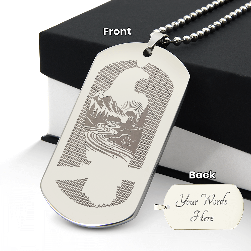 KOVE Sample - EAGLE - Engraved Dog Tag Necklace