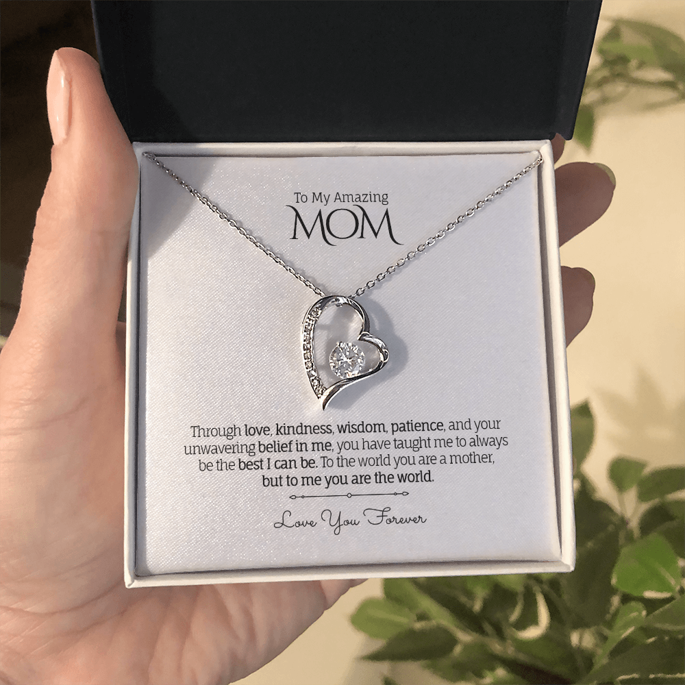 To My Amazing MOM - Personalized - Forever Love Necklace