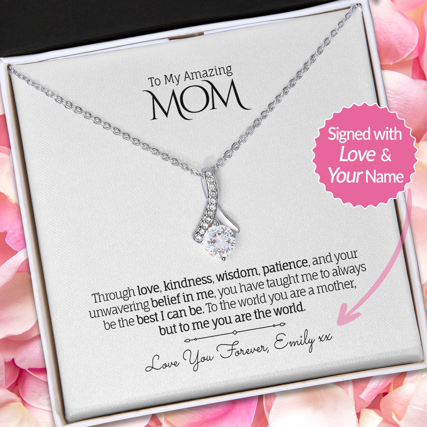 To My Amazing MOM - Personalized - Alluring Beauty Necklace