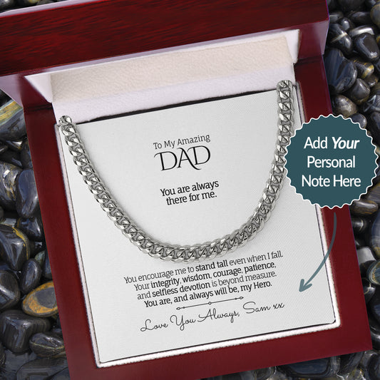 My/Our Amazing DAD - Cuban Chain Necklace, Luxury Box