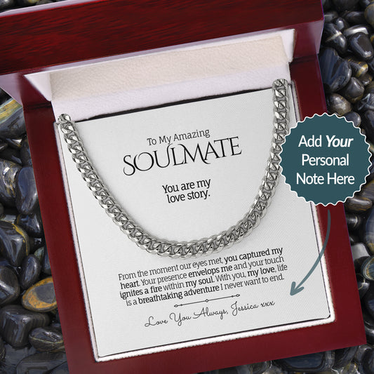 My Amazing SOULMATE - Cuban Chain Necklace, Luxury Box