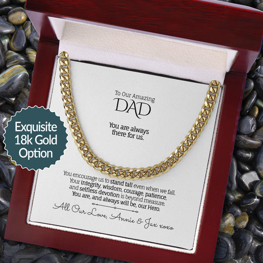 My/Our Amazing DAD - Cuban Chain Necklace, Luxury Box