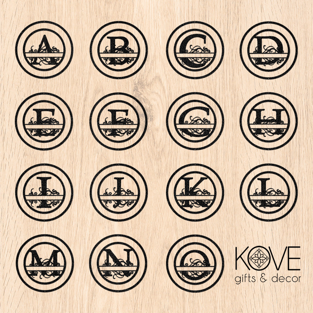 Fanciful Monogram Personalized Metal Decor Design Sheet - A to O