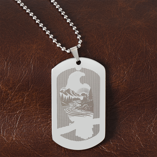 KOVE Sample - EAGLE - Engraved Dog Tag Necklace