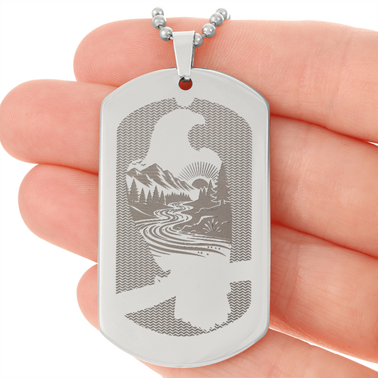 KOVE Sample - EAGLE - Engraved Dog Tag Necklace